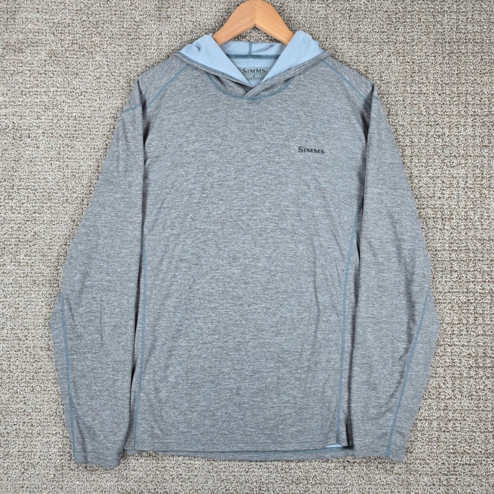 Simms Insect Shield Hoody Mens Medium Gray Fishing Performance Hoodie Repellent